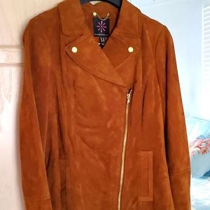 Isaac Mizrahi genuine suede jacket, size small
